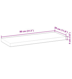Étagère flottante 80x30x4 cm bois d'acacia massif non traité