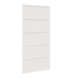 Porte de grange blanc 100x208 cm bois massif de pin