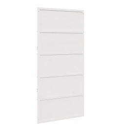 Porte de grange blanc 100x208 cm bois massif de pin