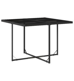 Ensemble à manger de jardin 9pcs coussins noir résine tressée