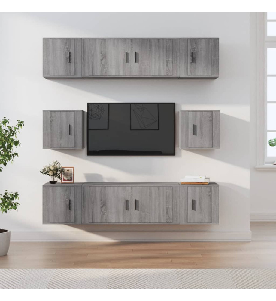 Ensemble de meubles TV 8 pcs Sonoma gris Bois d'ingénierie