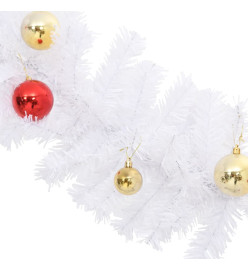 Guirlande de Noël décorée avec boules Blanc 5 m