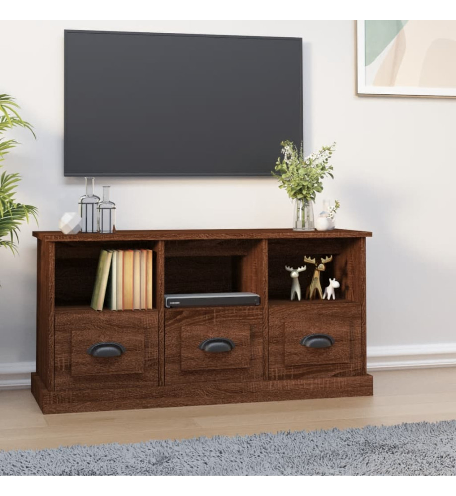 Meuble TV chêne marron 100x35x50 cm bois d'ingénierie