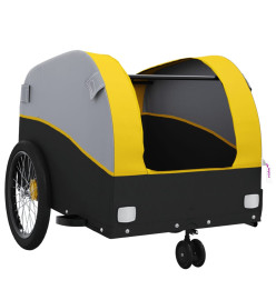 Remorque de vélo noir et jaune 30 kg fer