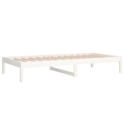 Lit de jour Blanc 90x200 cm Bois de pin massif