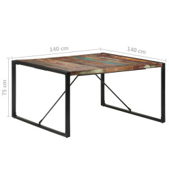 Table de salle à manger 140x140x75 cm Bois de récupération