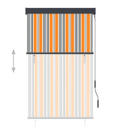 Store roulant d'extérieur 100x250 cm Jaune et bleu