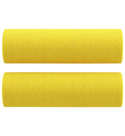 Ensemble de canapés 2 pcs avec coussins jaune clair tissu