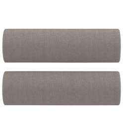 Canapé 2 places avec oreillers décoratifs taupe 140 cm tissu