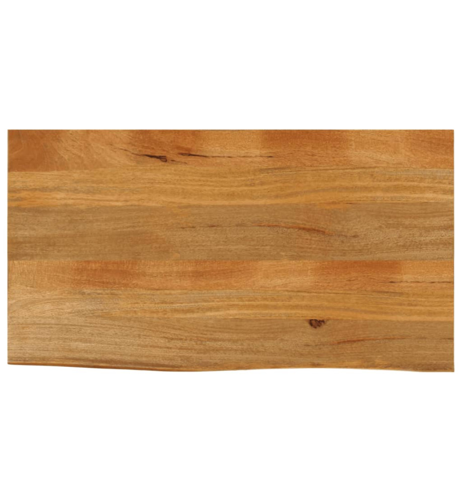 Dessus de table à bord vivant 100x60x2,5cm bois massif manguier