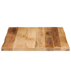 Dessus de table bord vivant 40x40x2,5 cm bois de manguier brut