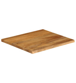 Dessus de table à bord vivant 80x80x3,8 cm bois massif manguier