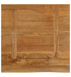 Dessus de table à bord vivant 80x80x3,8 cm bois massif manguier