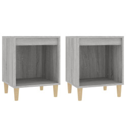 Tables de chevet 2 pcs Sonoma gris 40x35x50 cm