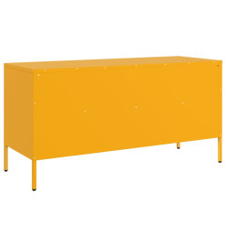 Meuble TV jaune moutarde 100,5x39x50,5 cm acier laminé à froid