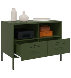 Meubles TV 2 pcs vert olive 68x39x50,5 cm acier laminé à froid