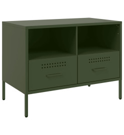 Meubles TV 2 pcs vert olive 68x39x50,5 cm acier laminé à froid