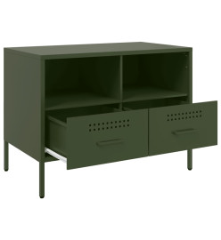 Meubles TV 2 pcs vert olive 68x39x50,5 cm acier laminé à froid