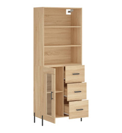 Buffet haut Chêne sonoma 69,5x34x180 cm Bois d'ingénierie