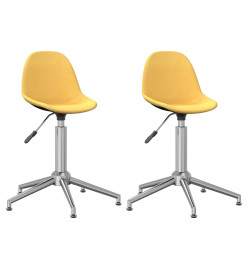 Chaises pivotantes à manger lot de 2 jaune moutarde tissu