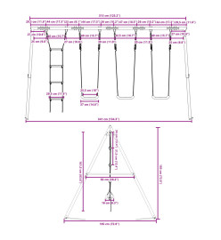Ensemble de balançoire d'extérieur avec balançoires et échelle