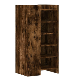 Armoire à chaussures chêne fumé 52x37,5x100cm bois d'ingénierie