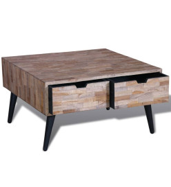 Table basse avec 4 tiroirs Bois de teck recyclé