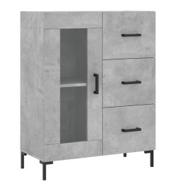 Buffet haut Gris béton 69,5x34x180 cm Bois d'ingénierie