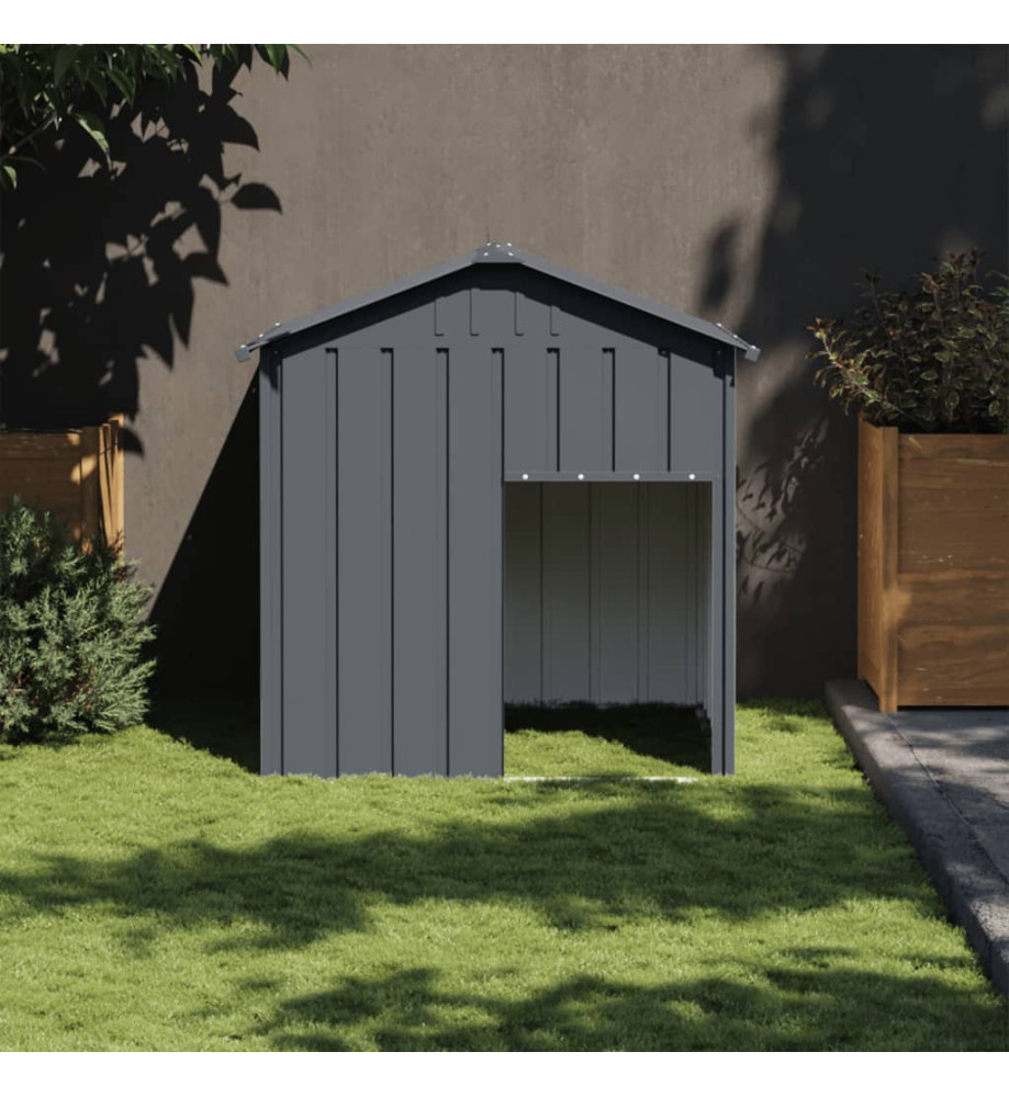 Niche pour chien avec toit anthracite acier galvanisé