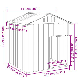 Niche pour chien avec toit anthracite acier galvanisé