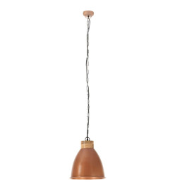 Lampe suspendue industrielle Cuivre Fer et bois solide 35cm E27