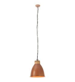 Lampe suspendue industrielle Cuivre Fer et bois solide 35cm E27