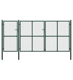 Portail de jardin Acier 400 x 175 cm Vert