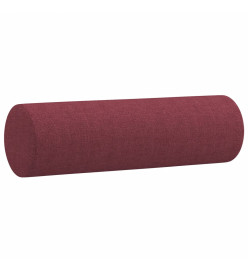 Ensemble de canapés 2 pcs avec coussins rouge bordeaux tissu