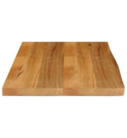 Dessus de table à bord vivant 80x60x2,5 cm bois massif manguier