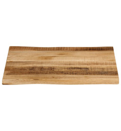 Dessus de table bord vivant 80x80x3,8 cm bois de manguier brut