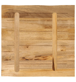 Dessus de table bord vivant 80x80x3,8 cm bois de manguier brut