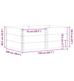 Colliers de palette 3 pcs 150x100 cm bois de pin solide