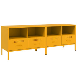 Meuble TV 2pcs jaune moutarde 68x39x50,5cm acier laminé à froid