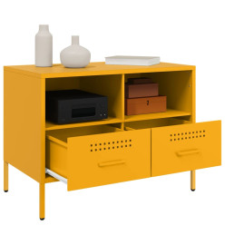 Meuble TV 2pcs jaune moutarde 68x39x50,5cm acier laminé à froid