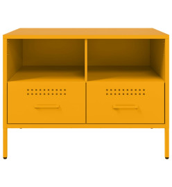 Meuble TV 2pcs jaune moutarde 68x39x50,5cm acier laminé à froid