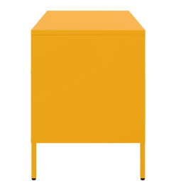 Meuble TV 2pcs jaune moutarde 68x39x50,5cm acier laminé à froid