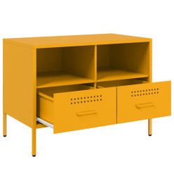 Meuble TV 2pcs jaune moutarde 68x39x50,5cm acier laminé à froid