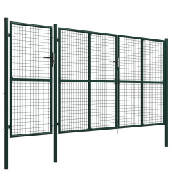 Portail de jardin Acier 400 x 200 cm Vert