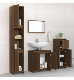 Ensemble de meubles de salle de bain 4 pcs Chêne marron