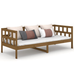 Lit de jour Marron miel Bois de pin massif 90x190 cm
