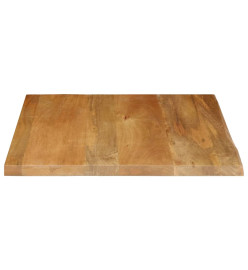 Dessus de table à bord vivant 80x80x2,5 cm bois massif manguier