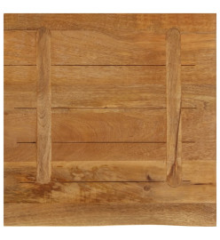 Dessus de table à bord vivant 80x80x2,5 cm bois massif manguier