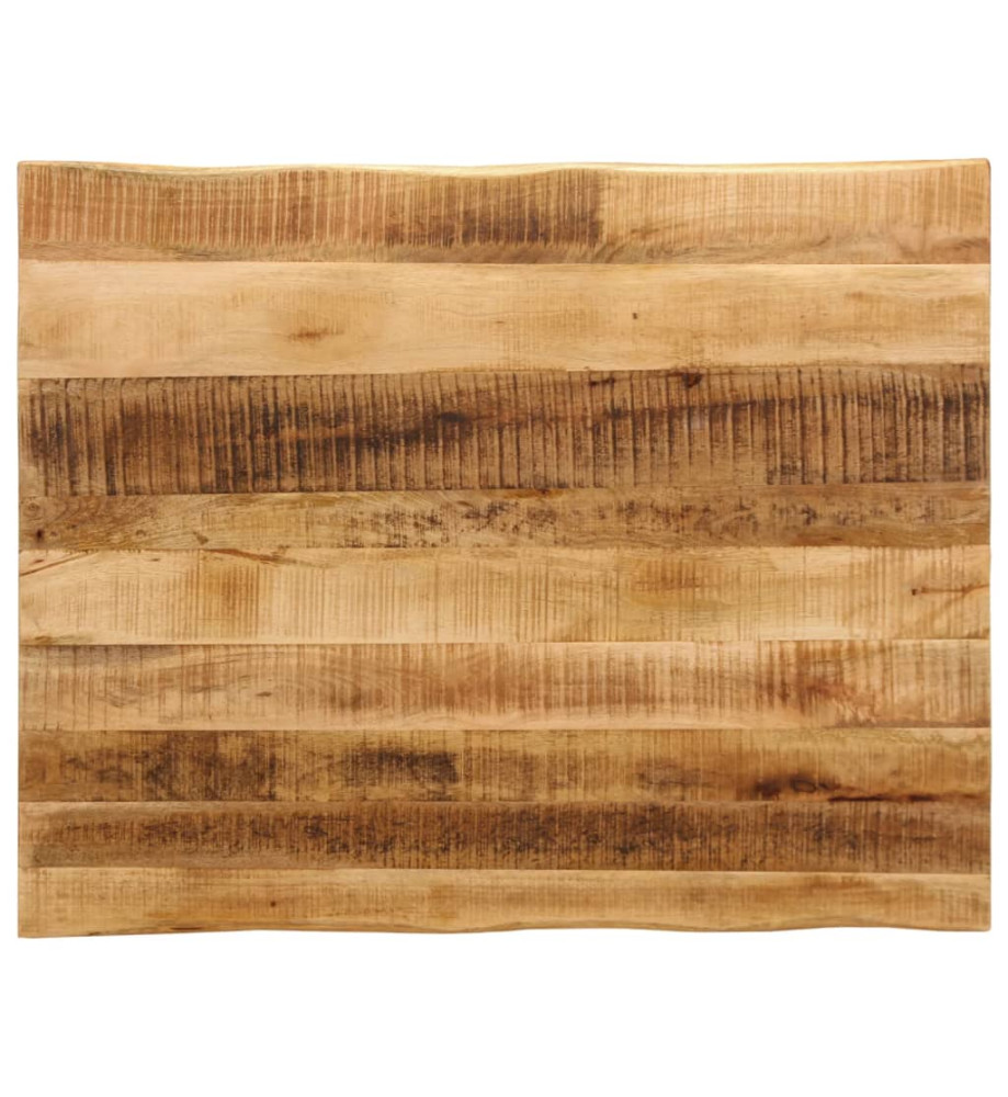 Dessus de table bord vivant 90x80x3,8 cm bois de manguier brut