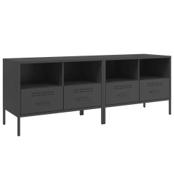 Meubles TV 2 pcs noir 68x39x50,5 cm acier laminé à froid